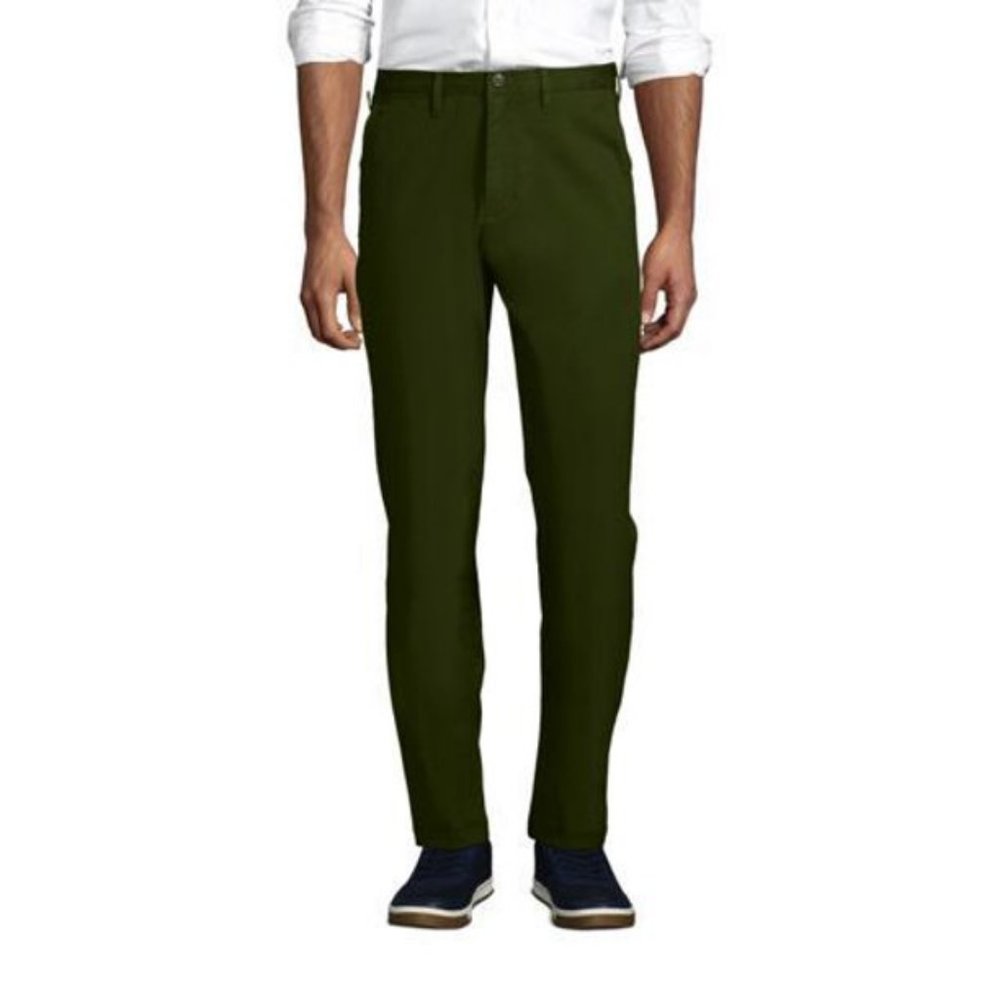 NWT LANDS' END TRADITIONAL FIT KNOCKABOUT CHINO PANTS WILLOW (GREEN) 31